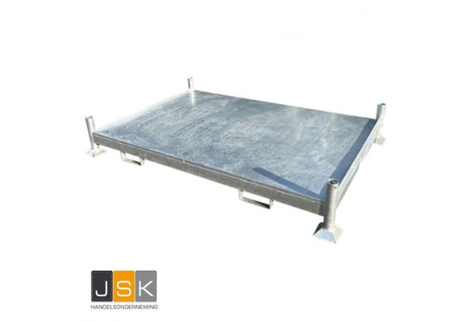 Stapelpallet voor verdeelkasten | Verzinkt mobiel opslagpallet voor verdeelkasten | Opslagrek voor verdeelkasten | afmeting van 2010×1365mm verzinkt hart op hart