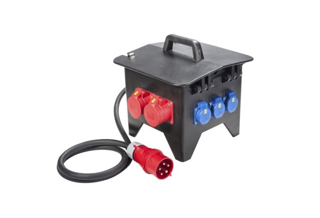 SIROX POWER X-Line L massief rubberen verdeler met voedingskabel met CEE-St. 32 A, 3× beschermingscontact (3 × LS), 2× | EAN: 4028232476147 | XL.123.1231