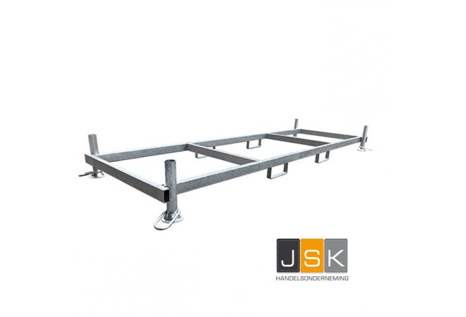 Verzinkte langgoedpallet laag 120 cm | Opslagpallet voor langmateriaal – laag model | Transportpallet voor buizen en profielen 120 cm | Langmateriaal stapelpallet laag model | 350135-1030.0040