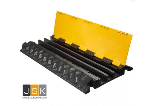 Kabelgoot / kabelbrug rubber recht afm. 900x500x70 mm (lxbxh) Feltmann 8232-K