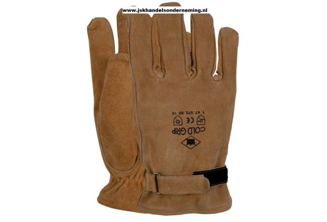 Splitlederen winterhandschoen met klittenbandsluiting Splitlederen winterhandschoen met klittenbandsluiting
