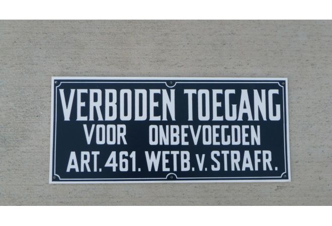 Verboden toegang bord (Kunststof)