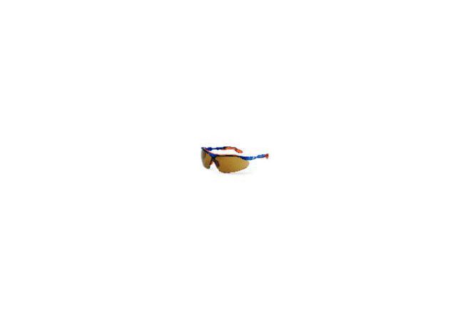 uvex veiligheidsbril i-vo 9160-268, blauw/oranje montuur, bruine