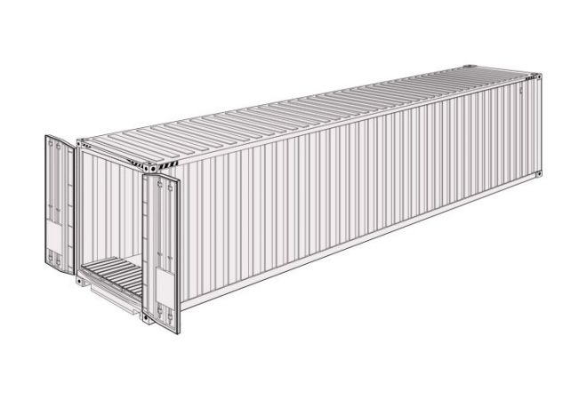 40ft high cube pallet wide container 12.19 x 2.44 m