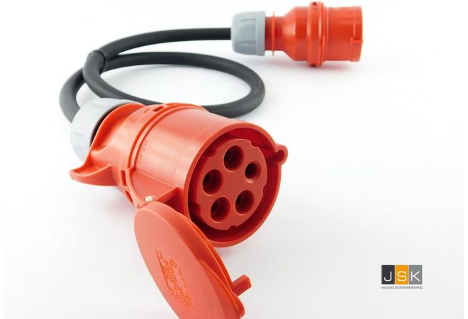 CEE Starkstroomadapter van CEE 32A 4-polig man naar 5-polig 32A 5-polig vrouw - 324325